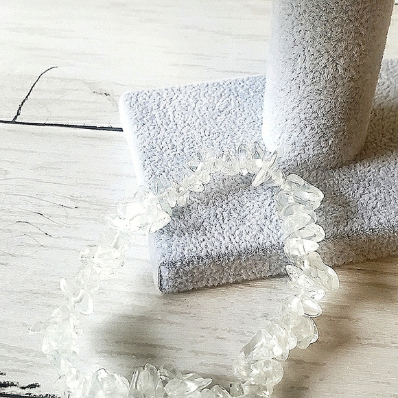 Natural Stone Bracelet, Clear, NWOT - Picture 1 of 2